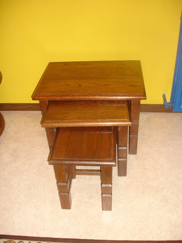 Eiken Bijzettafeltjes, Ophalen, Minder dan 45 cm, Klassiek, 55 tot 75 cm