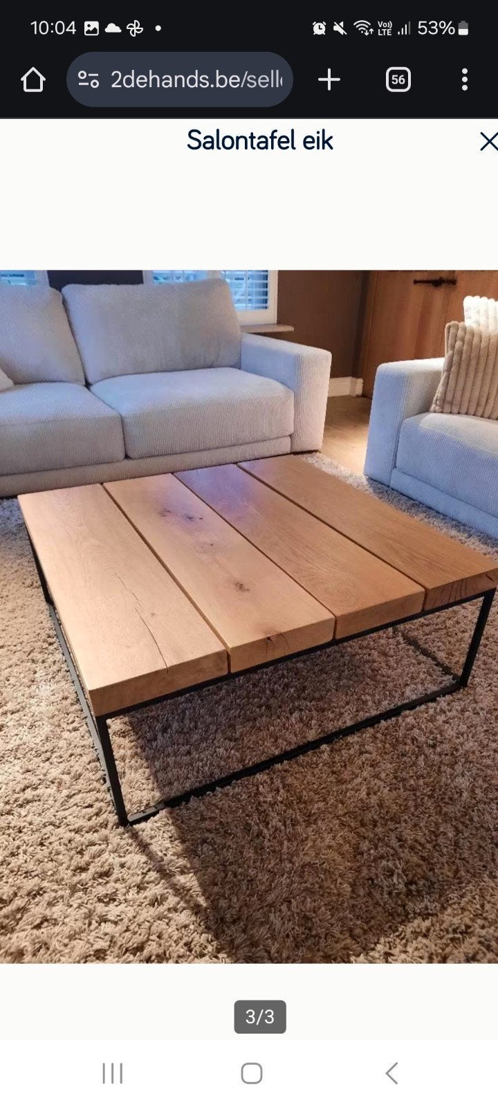 salontafel eik, Ophalen, 50 tot 100 cm, Nieuw, 50 tot 100 cm