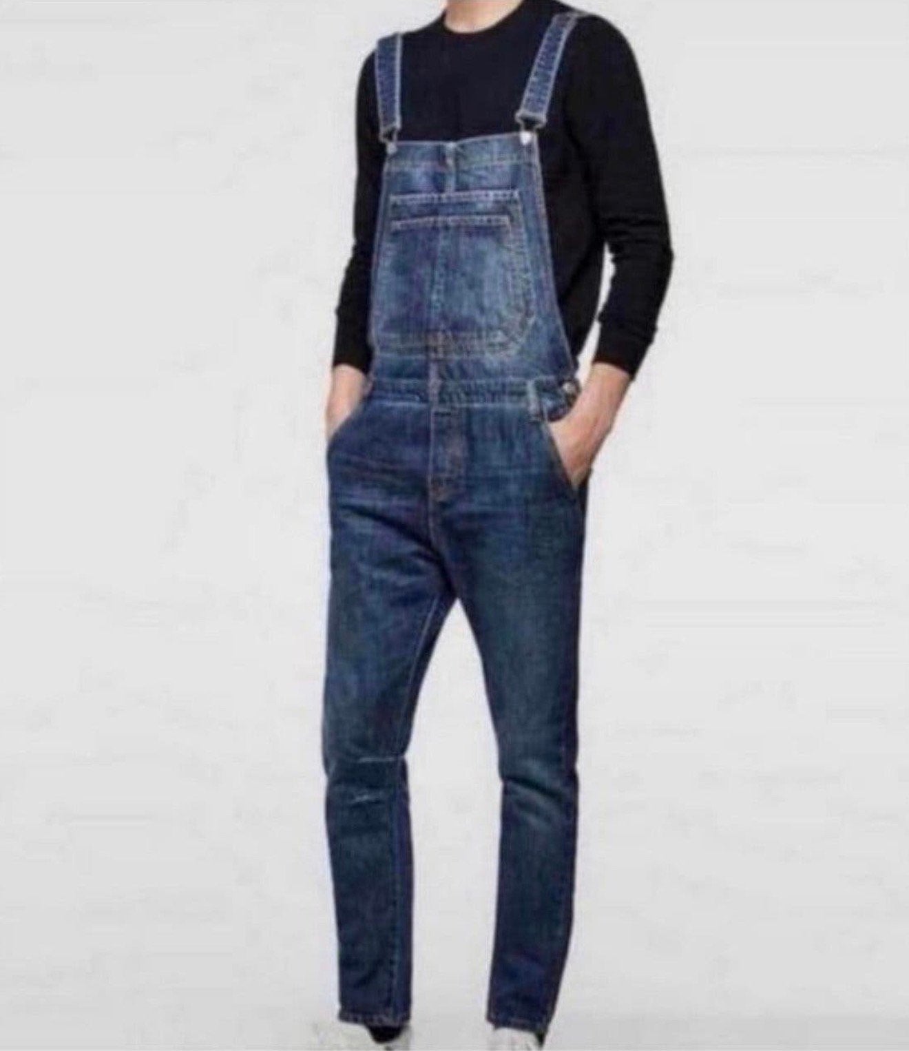 Tissu en jean Zara homme All Over Blue Slim Denim , taille M, Enlèvement ou Envoi, Comme neuf