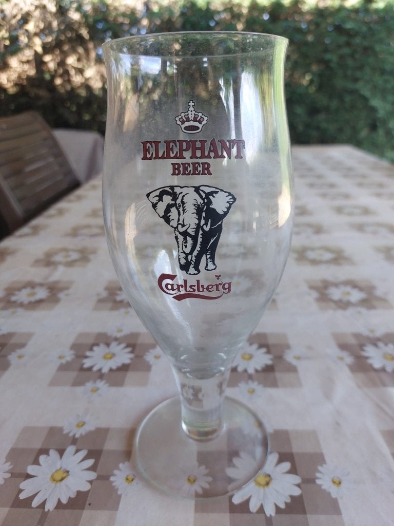 Vintage bierglas Carlsberg 'Elephant' 0,5 liter, Collections, Enlèvement ou Envoi, Comme neuf, Verre ou Verres, Autres marques