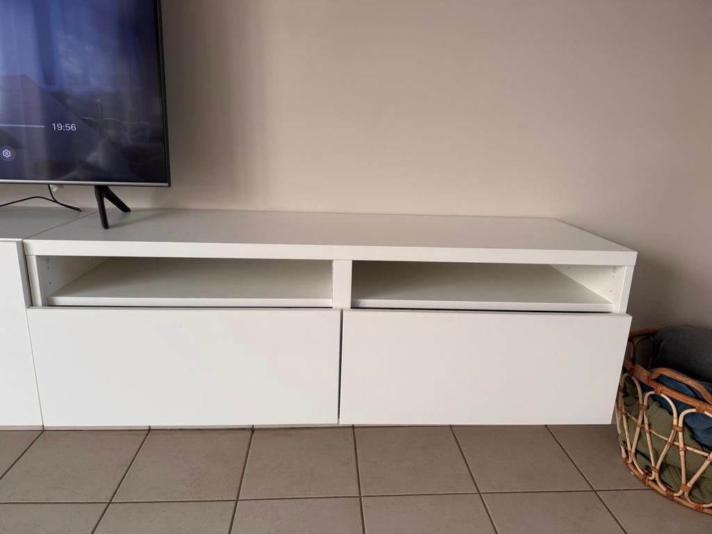 IKEA Besta meubel 120 cm wit, Ophalen, Kunststof, 100 tot 150 cm, Zo goed als nieuw
