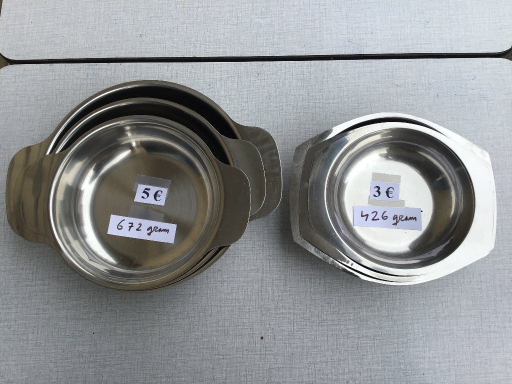 2 setjes van 3 inox schalen en veel meer andere, Huis en Inrichting, Ophalen of Verzenden, Zo goed als nieuw