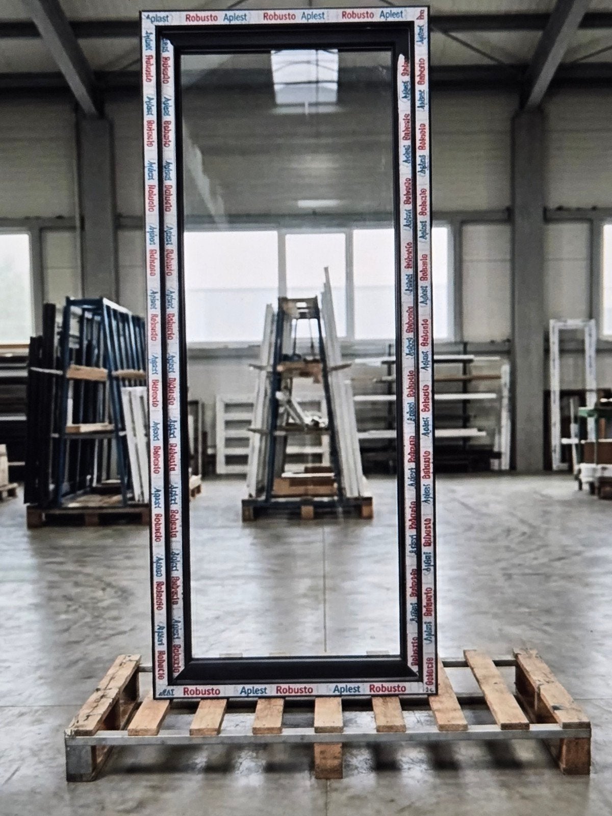 CHASSIS PORTE FENETRE PVC . BLANC/GRIS ANTHRACITE . 80/221CM, Enlèvement