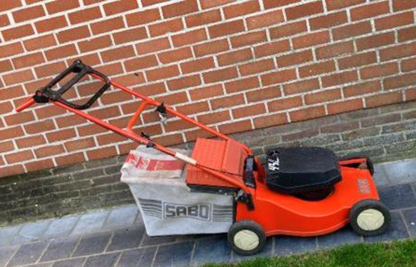Elektrische grasmaaier Sabo, Cirkelmaaier, Gebruikt, Elektrische grasmaaier, Opvangzak