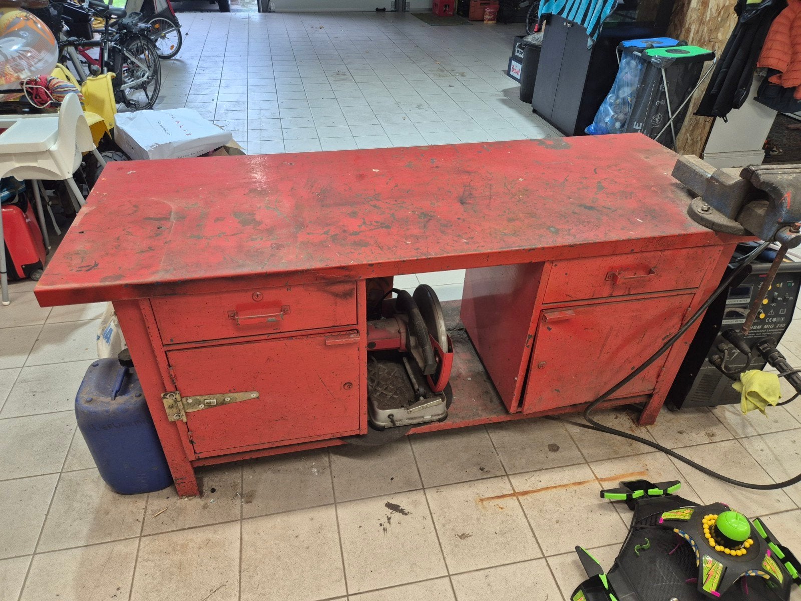 werkplaats tafel, Ophalen
