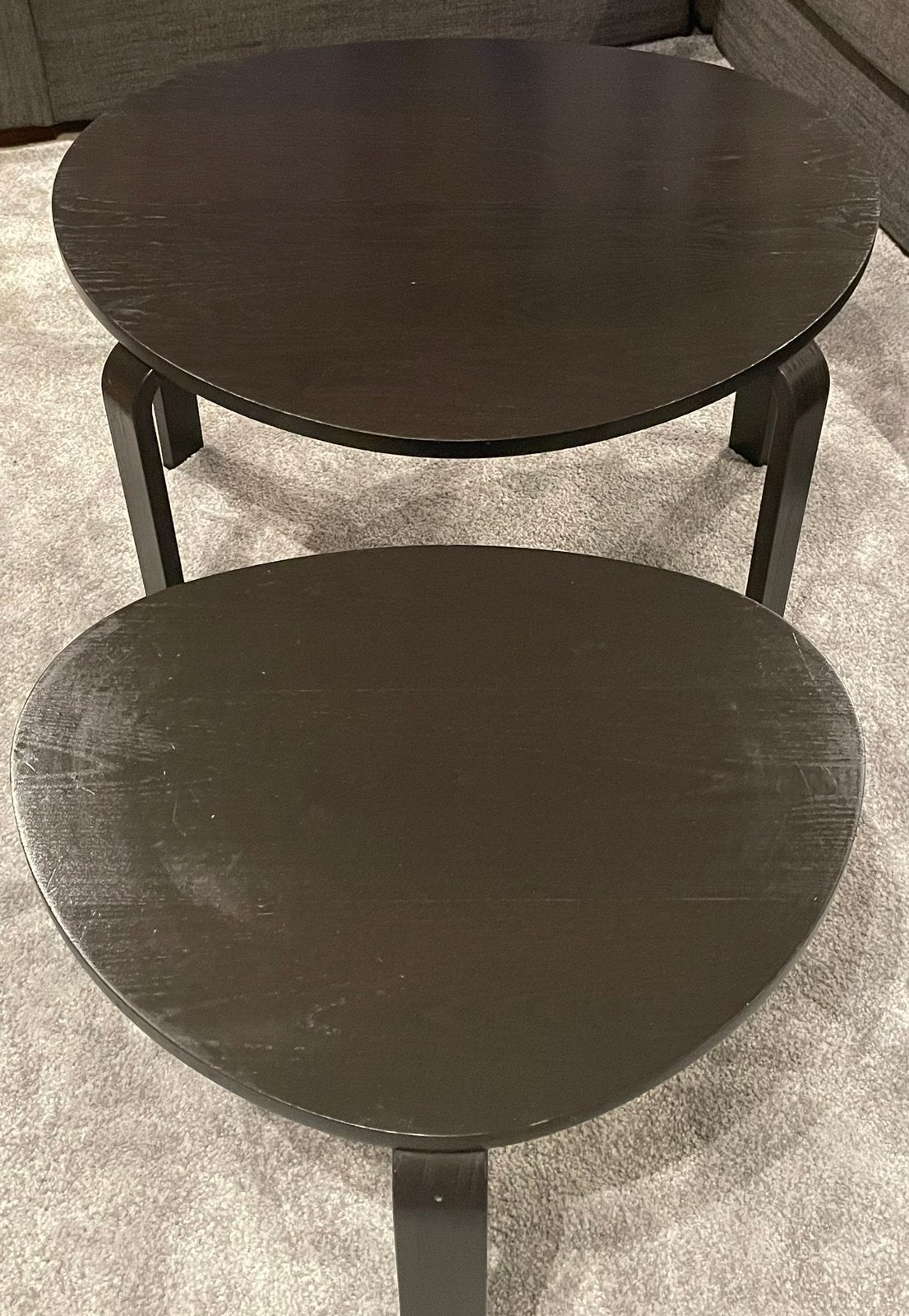 SVALSTA salontafels – set van 2 – zwartbruin, Maison & Meubles, 50 à 100 cm, Enlèvement, Utilisé, 50 à 100 cm