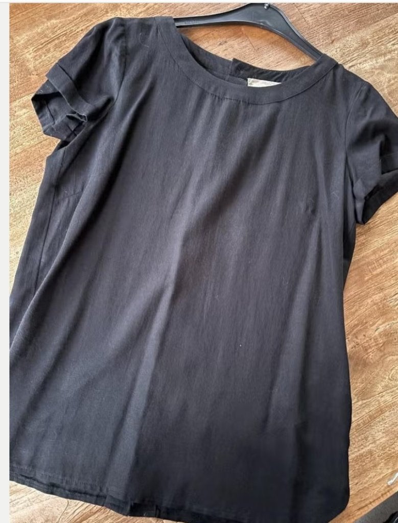 Blouse vintage maat M, Kleding | Dames, Ophalen of Verzenden, Zo goed als nieuw, Maat 38/40 (M), Zwart