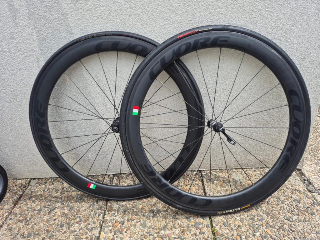 Carbon voorwiel + achterwiel, Vélos & Vélomoteurs, Enlèvement, Carbone