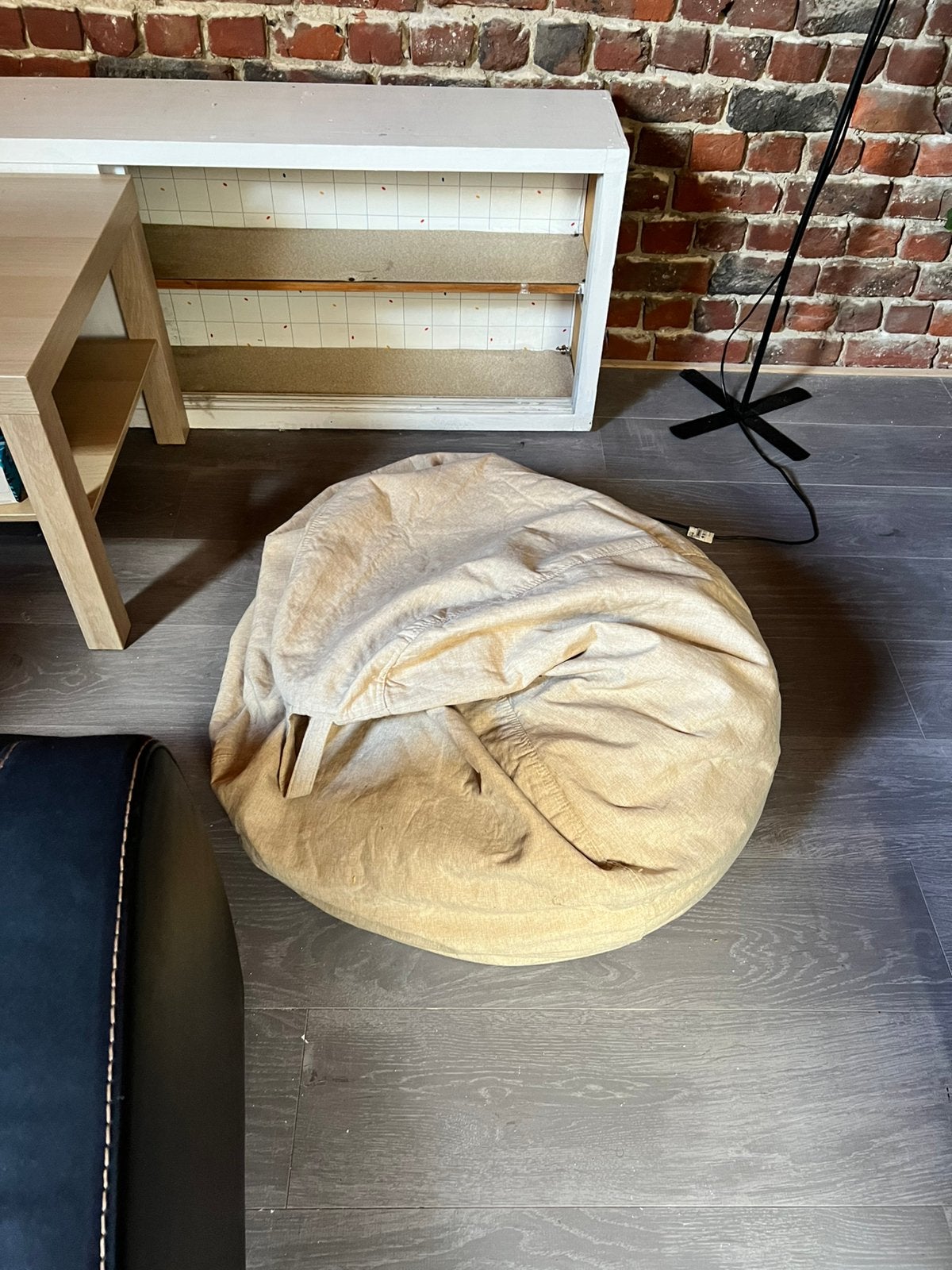 Pouf x2, Ophalen, Zo goed als nieuw, Beige, Zitzak