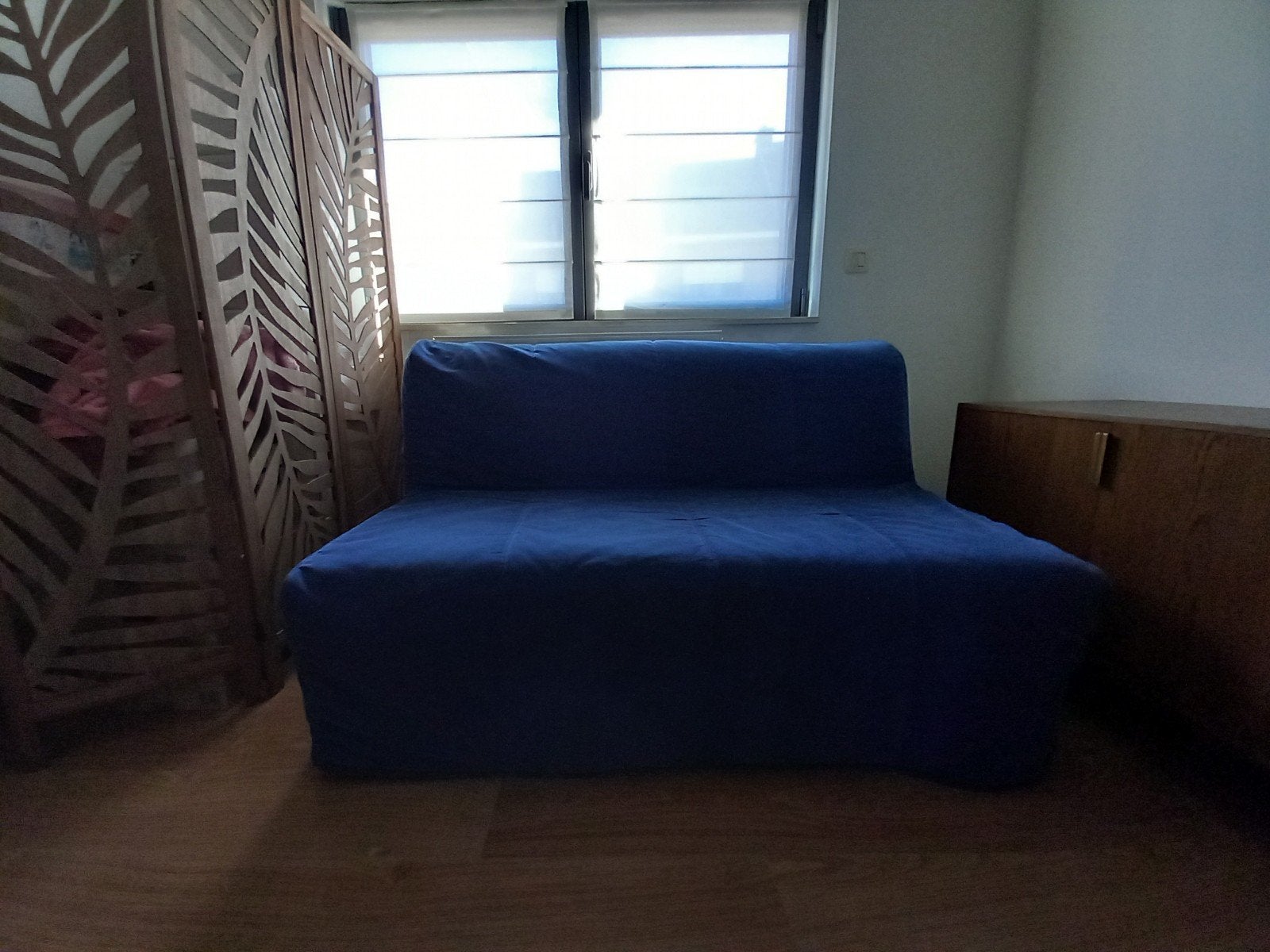 Slaapbank Ikea., Huis en Inrichting, Slaapkamer | Slaapbanken, Ophalen, Gebruikt, Blauw, Twijfelaar