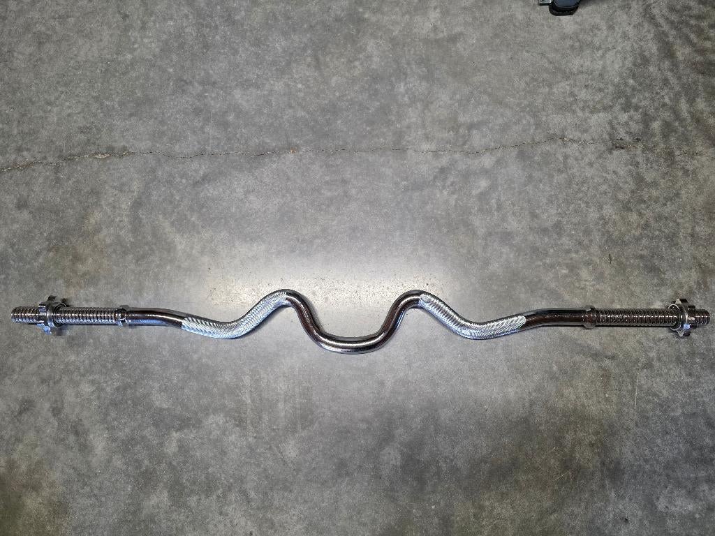 EZ Curl Stang 120 cm , Sport en Fitness, Fitnessmaterialen, Ophalen, Zo goed als nieuw, Benen, Halterschijven