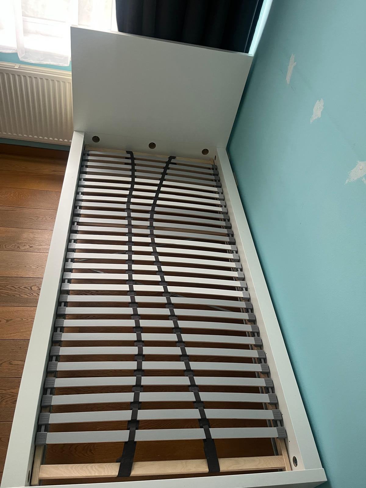 IKEA MALM eenpersoonsbed 90x200 cm wit + LÖNSET lattenbodem, Huis en Inrichting, Slaapkamer | Bedden, Ophalen, 90 cm, Eenpersoons