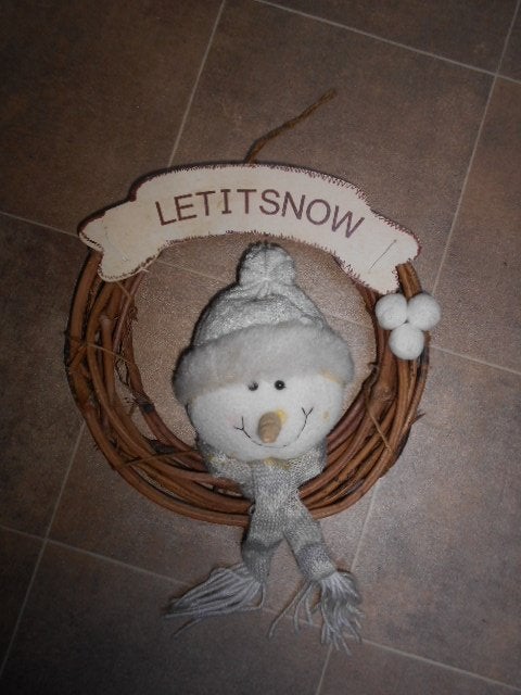 Rieten deurhanger Kerstmis / 23 cm., Diversen, Ophalen of Verzenden, Zo goed als nieuw