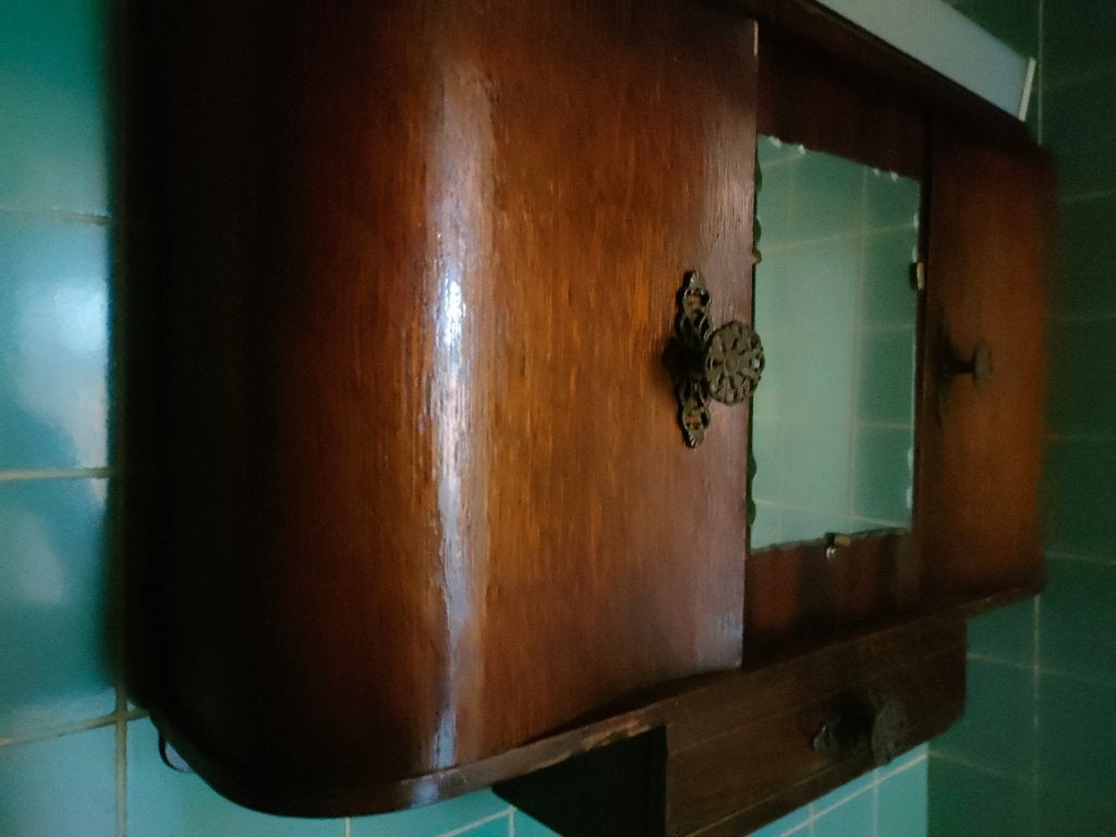 Art deco hangkastje, Antiek en Kunst, Ophalen, Geglazuurd, Natuurlijk materiaal, Art deco