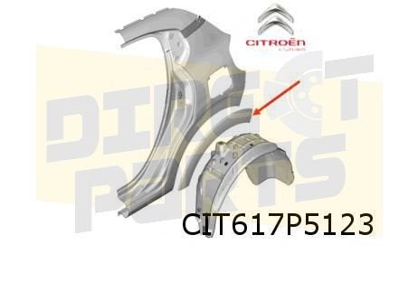 Citroen C3 (9/16 - 7/20) (B618) wielkuiplijst achter Links O, Verzenden, -, Nieuw, Spatbord