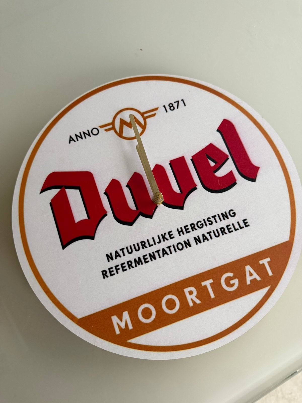 Prachtige grote wandklok Duvel Moortgat - mancave vintage, Ophalen of Verzenden, Nieuw, Overige typen, Duvel