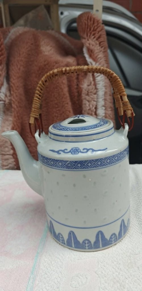 theepot made in China rystpatroon blauw/wit, Ophalen of Verzenden