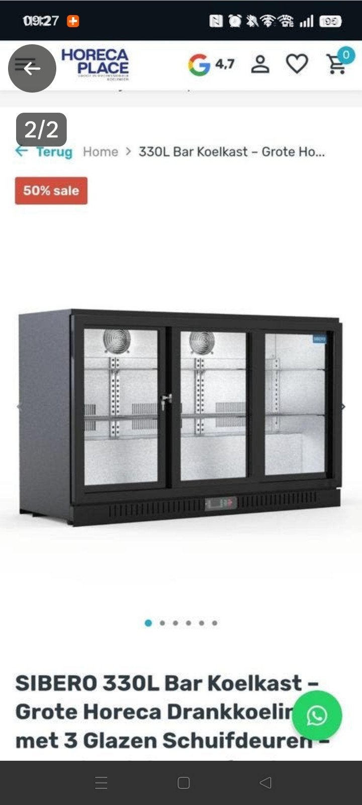 schuifdeur frigo wand met automatische sluiting, Zakelijke goederen, Ophalen, Gebruikt