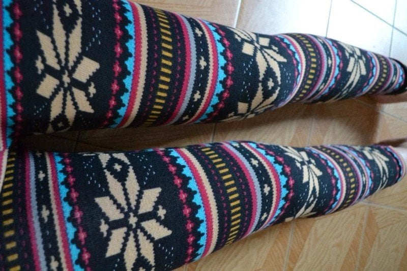 Dikke warme legging met een leuke print, Verzenden, Legging