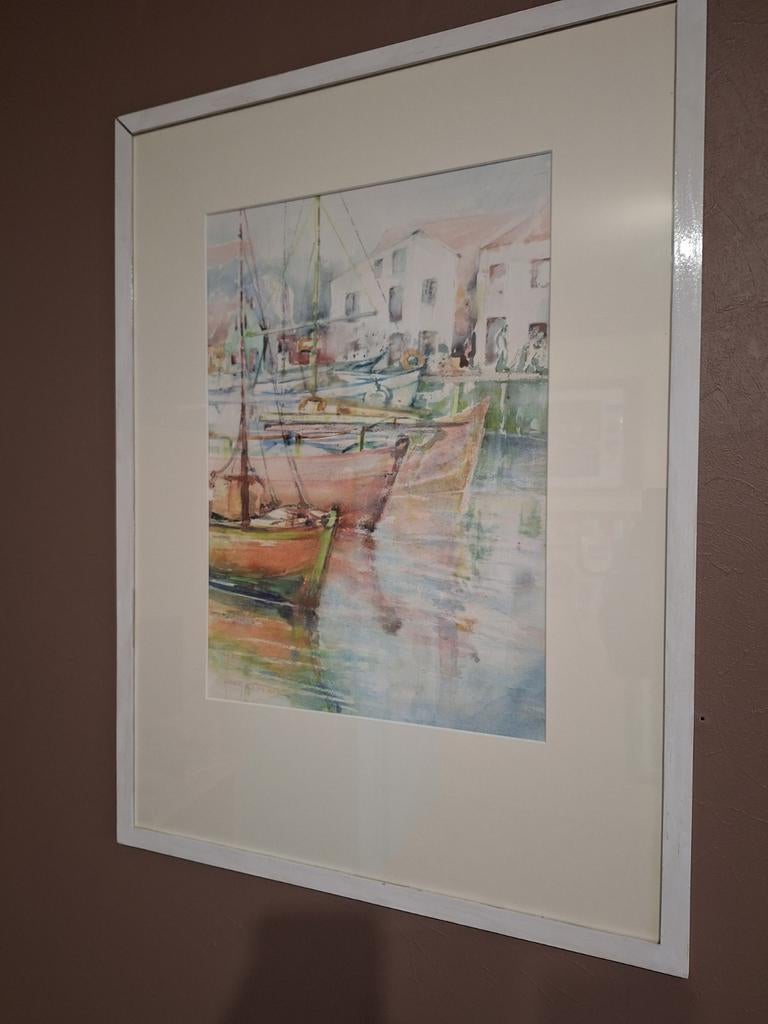 Schilderij 2 aquarel haven, Enlèvement ou Envoi