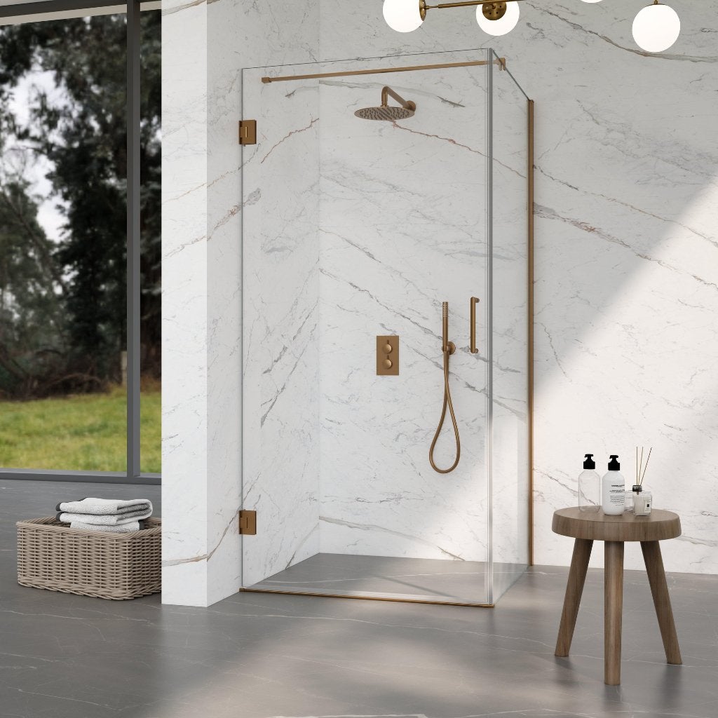 Douche met geborsteld koper, Enlèvement, Neuf, Verre, Douche
