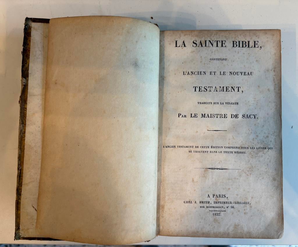 Bible ancienne de 1832 -  Lemaistre de Sacy - Paris, Livres, Enlèvement, Utilisé, Christianisme | Catholique