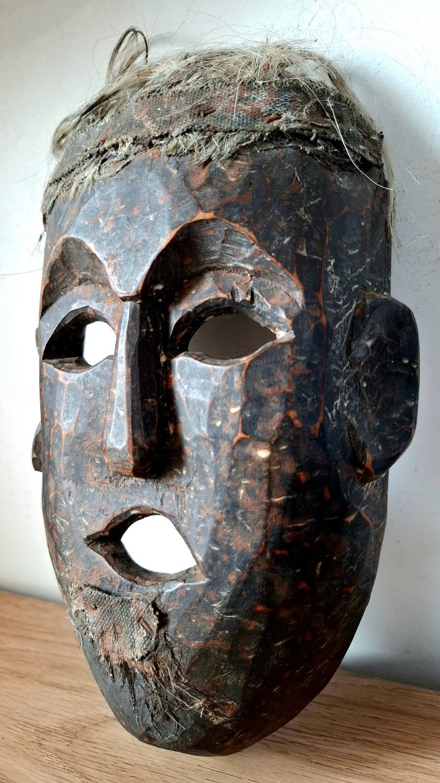 Nepal. Vieux masque Middle Hills, Antiquités & Art, Art | Art non-occidental, Fait main, Brun, Autres origines, Masque