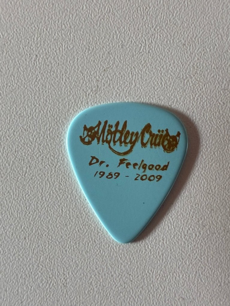 Pic de guitare Motley Crue Blue original et rare médiator, Enlèvement ou Envoi, Comme neuf, Rock, Album