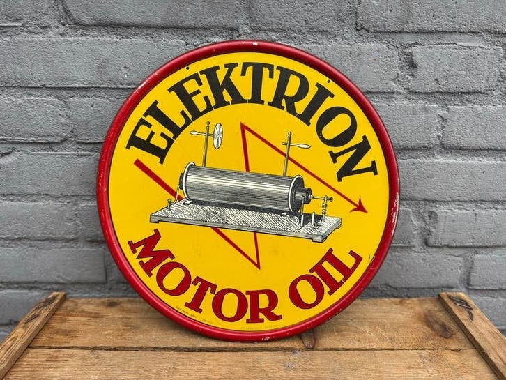 Vintage Reclamebord "Elektrion Motor Oil", Verzamelen