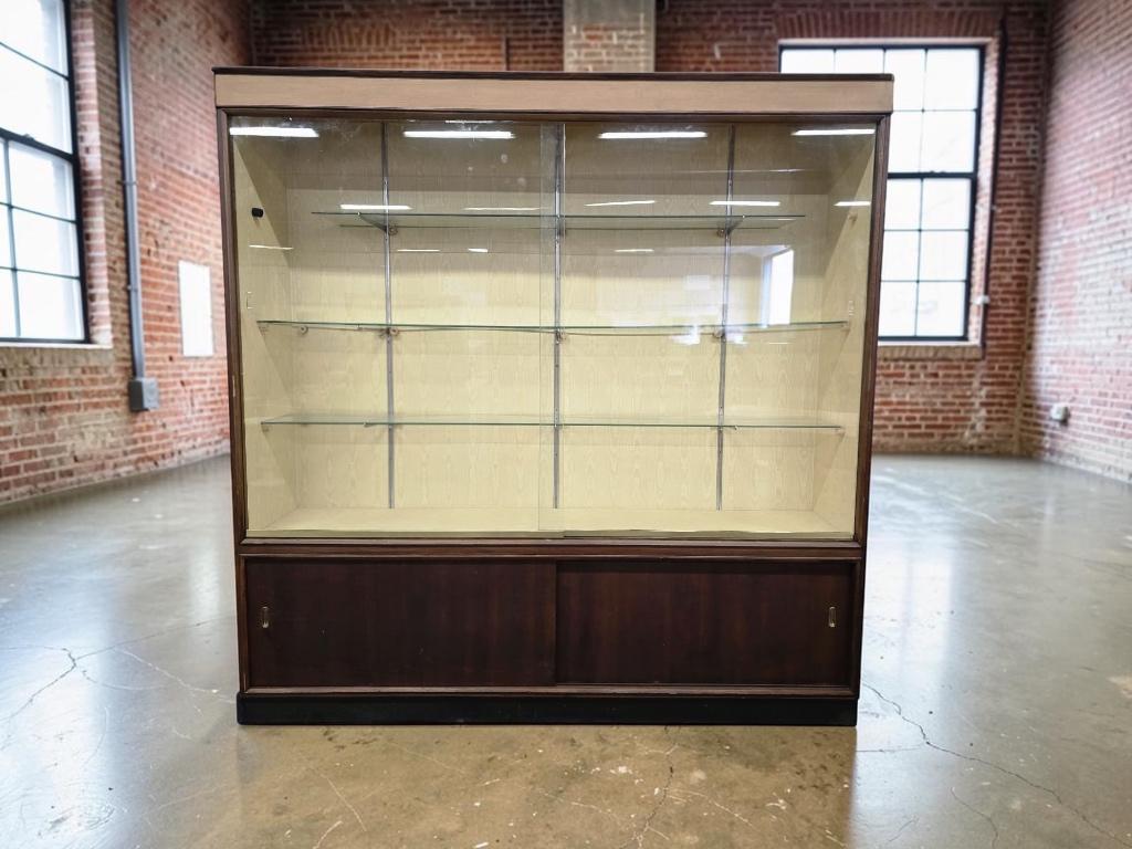 vitrine en bois vintage XL, buffet, armoire murale, Enlèvement