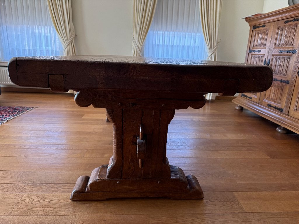 Prachtige antieke kloostertafel in echte Eik (handgemaakt), Antiek en Kunst, Ophalen