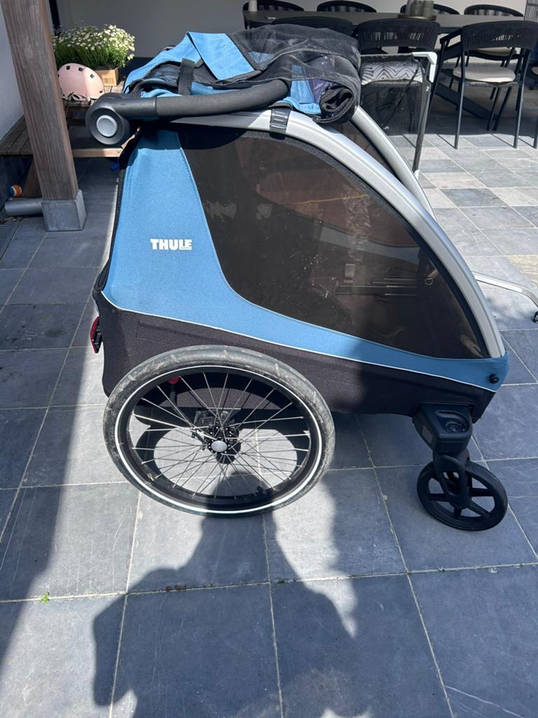 Remorque à vélo Thule + porte-bébé, Enlèvement, Comme neuf, Remorque pour enfant, Pliable