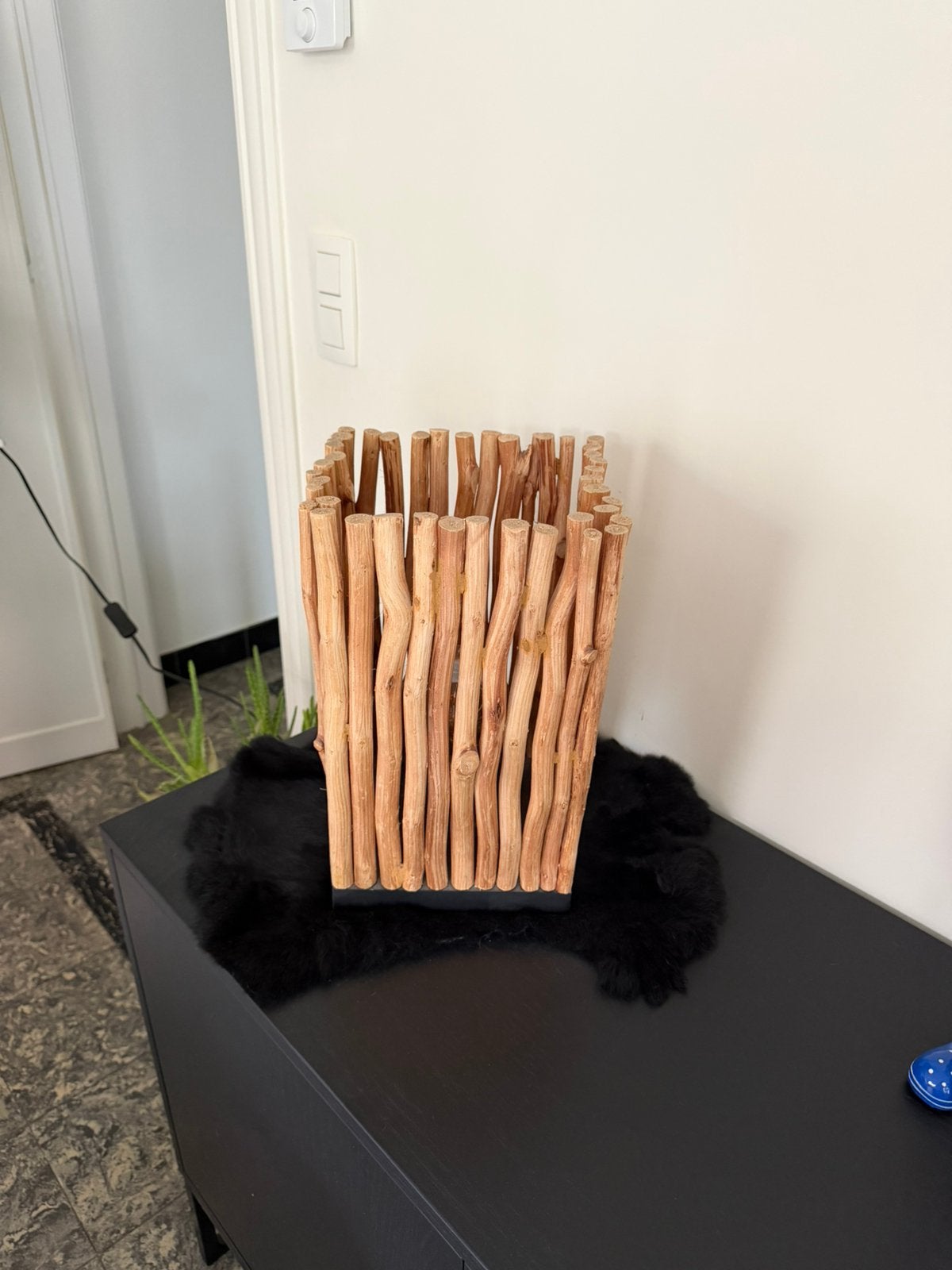 Tafellamp hout met ledverlichting, Ophalen, Zo goed als nieuw, Hout, Design