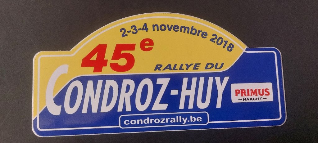 Sticker autocollant Rally Condroz Huy 2018, Envoi, Utilisé