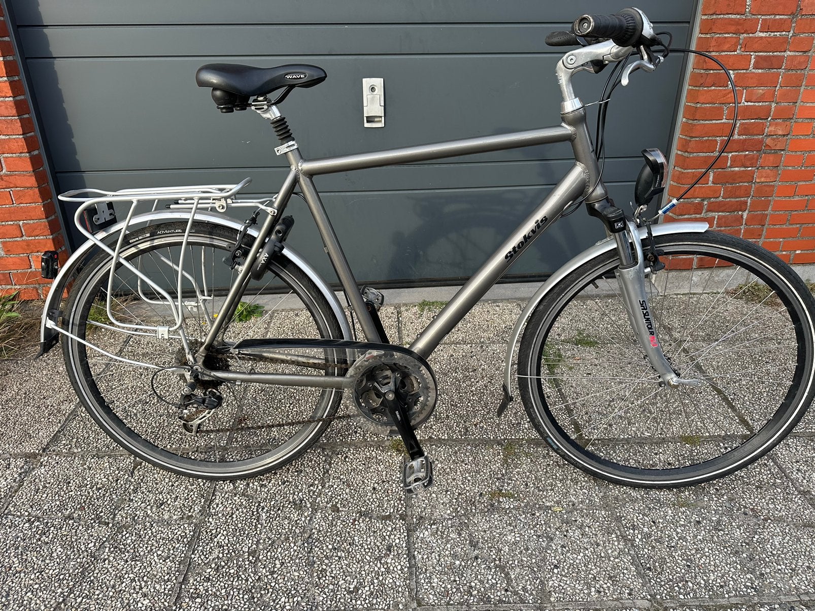 Herenfiets, Fietsen en Brommers, Velgrem, Versnellingen, Zo goed als nieuw, 61 tot 65 cm