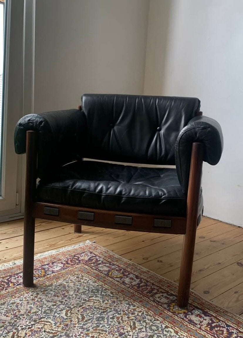 Fauteuil vintage années 60 par Sven Ellekær., Moins de 75 cm, Enlèvement, Utilisé, 50 à 75 cm