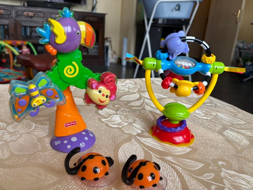 Fisher-Price Rainforest Twist en Spin en PLAYGRO, Ophalen, Zo goed als nieuw, Rammelaar