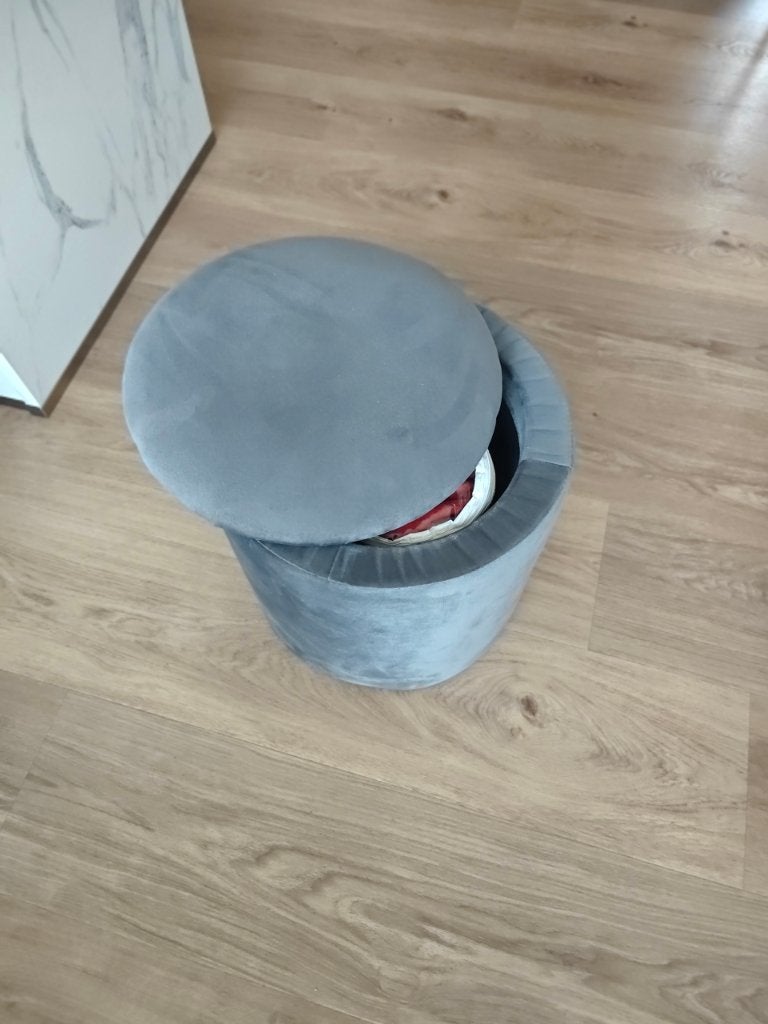 Poef met opbergruimte, Huis en Inrichting, Ophalen, Minder dan 50 cm, Rond, Minder dan 50 cm
