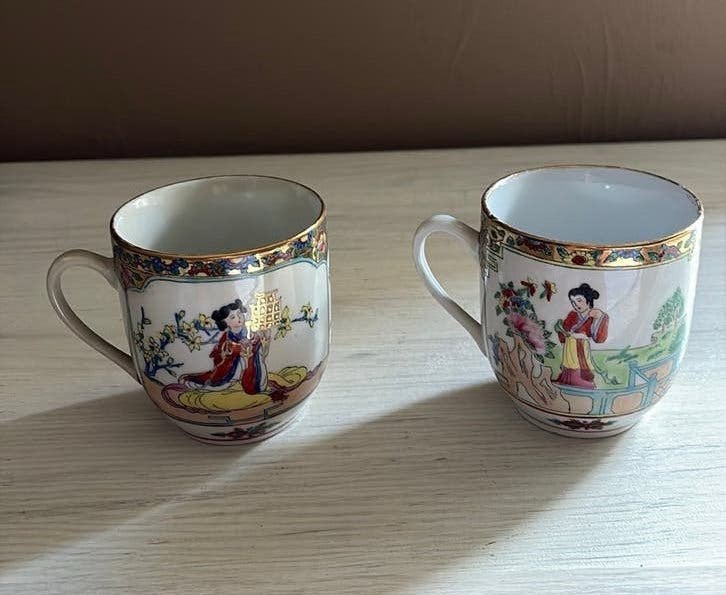 Vintage Chinese Liling Porseleinen Mokken / Bekers - 1970-80, Enlèvement ou Envoi