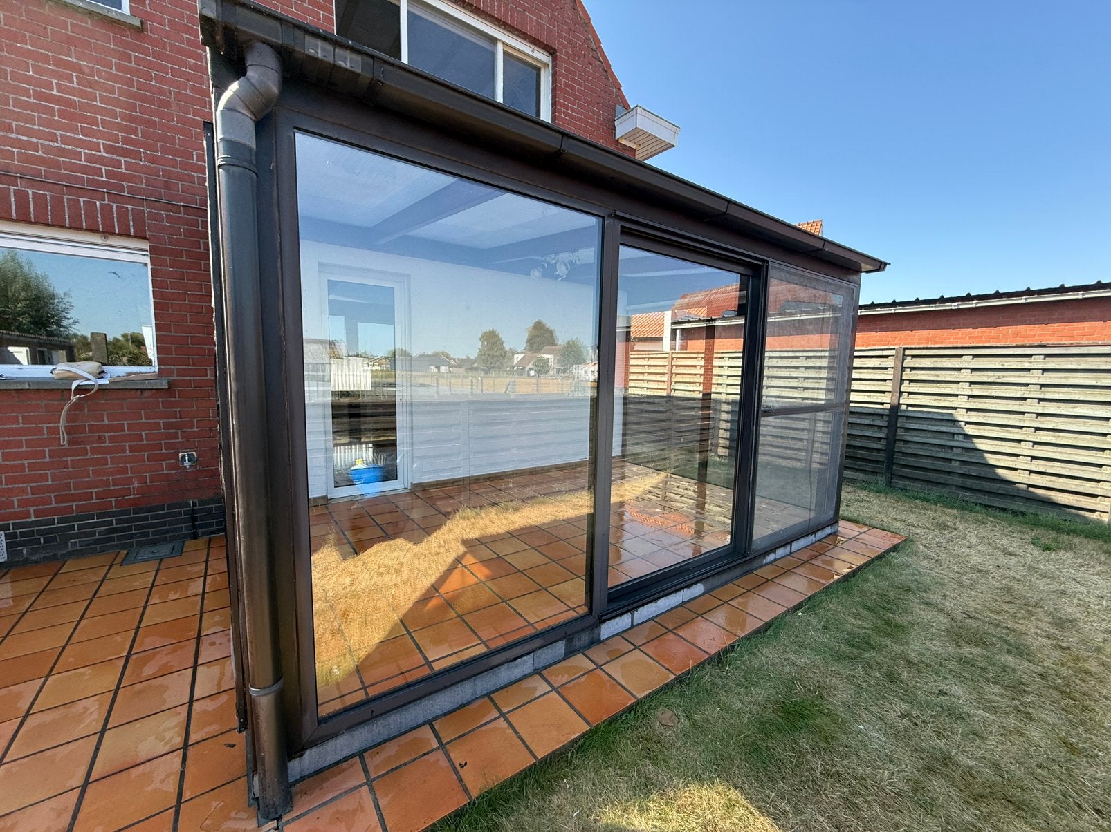 Houten veranda met aluminium ramen, Ophalen, Gebruikt, Veranda
