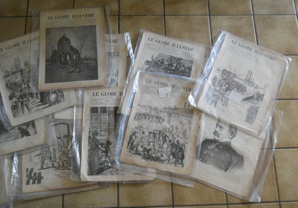 Lot de 27 ex du journal belge "Le Globe illustré" (1885-86), Verzamelen, Tijdschriften, Kranten en Knipsels, Krant, Voor 1920