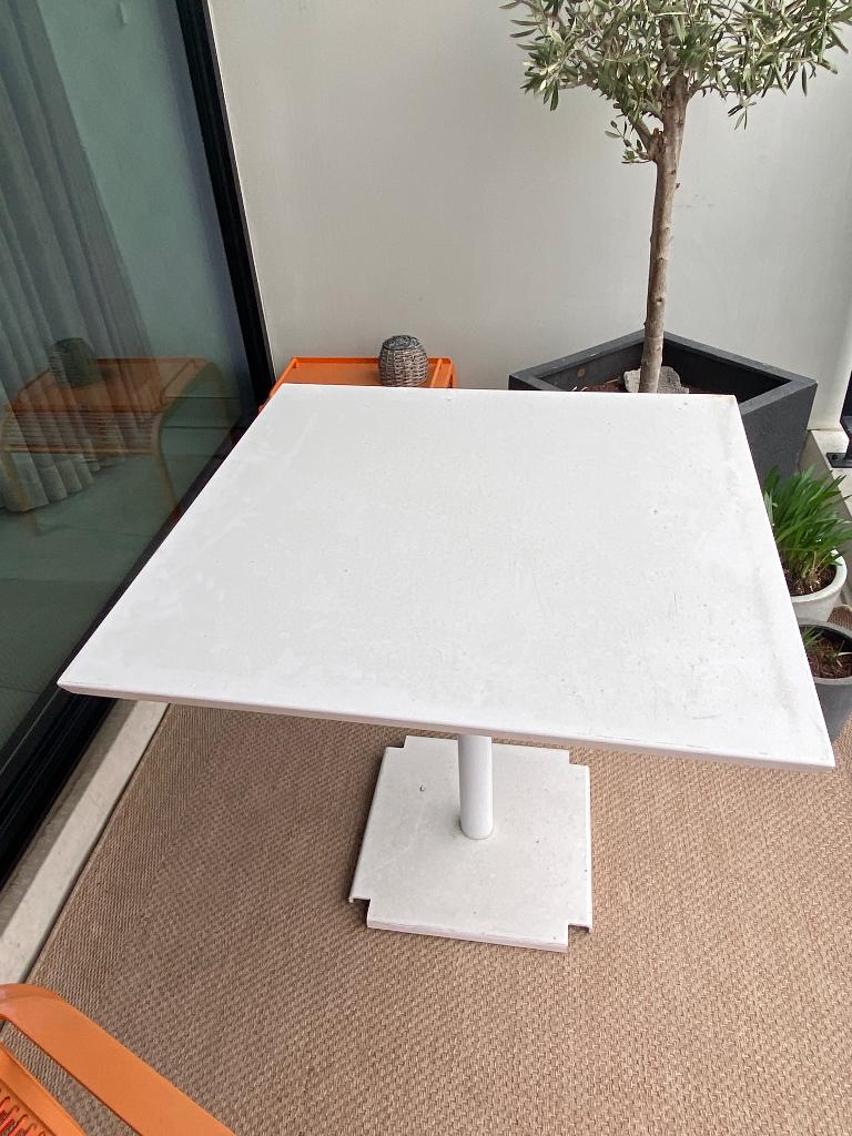 Tuintafel, Tuin en Terras, Tuintafels, Ophalen, Gebruikt, Vierkant, Metaal