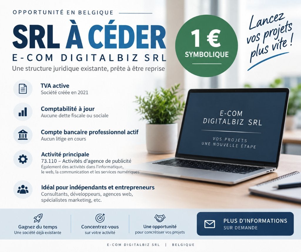 SRL BELGE À CÉDER–1€ SYMBOLIQUE / BELGISCHE BV OVER TE NEMEN, Articles professionnels