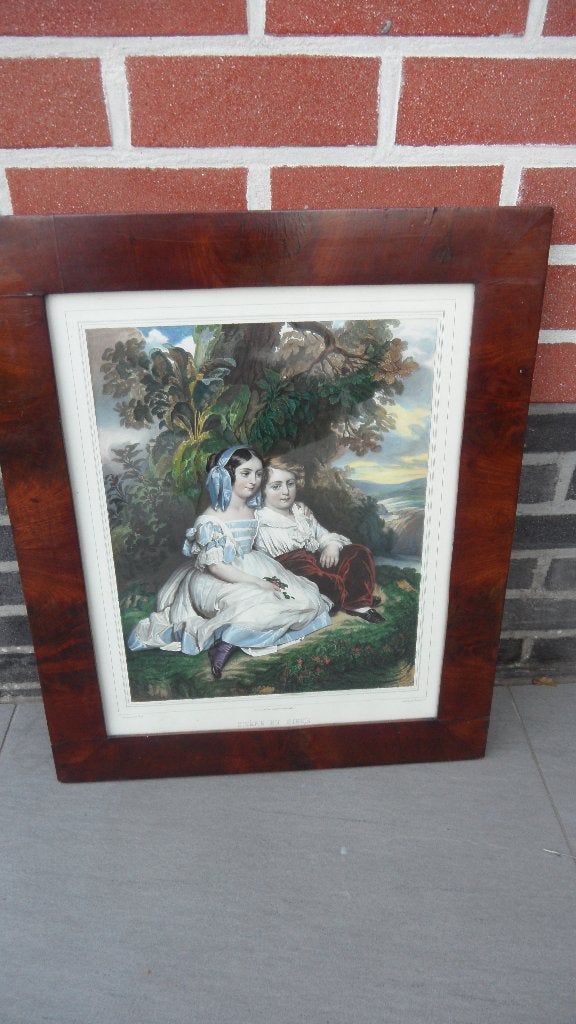 Litho uit 1848 "Broer en zus", Ophalen