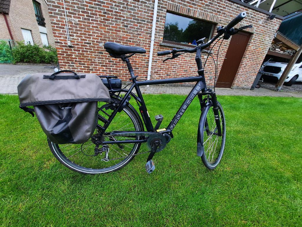 elektrische herenfiets tot 25 km, zwart, Fietsen en Brommers, Elektrische fietsen, Gebruikt, Ophalen