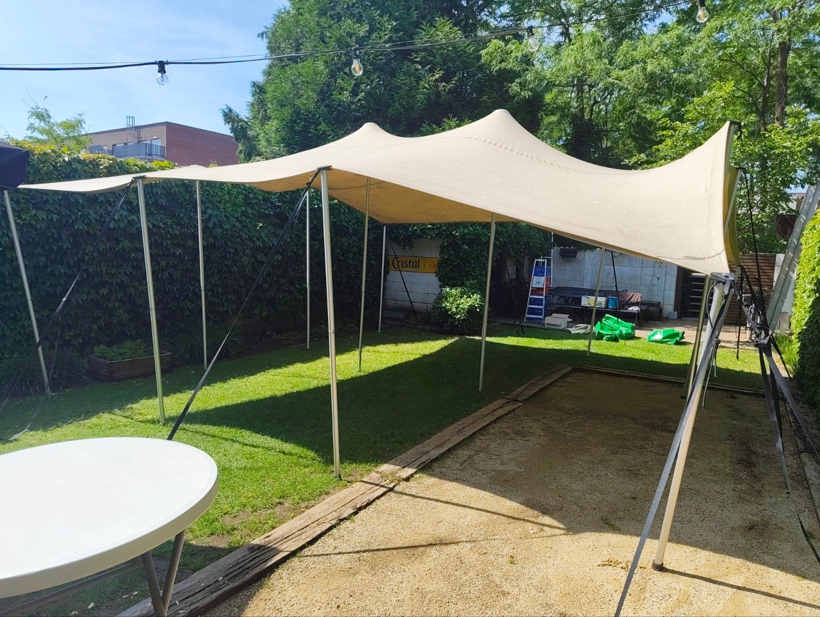 Stretchtent 6,5x6,5 m., Ophalen