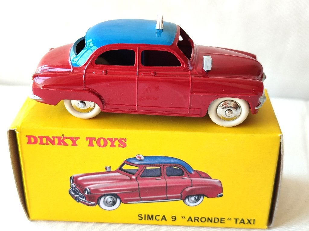 Dinky Atlas _ SIMCA 9 Aronde „TAXI” _ref. 24UT (velgen chr.), Ophalen of Verzenden, Zo goed als nieuw, Auto, Dinky Toys