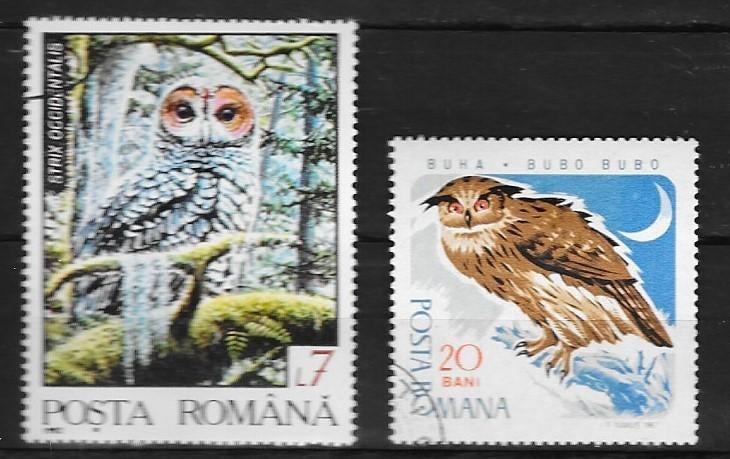 Timbres animaux oiseaux Hiboux b roumanie, Verzenden, Gestempeld
