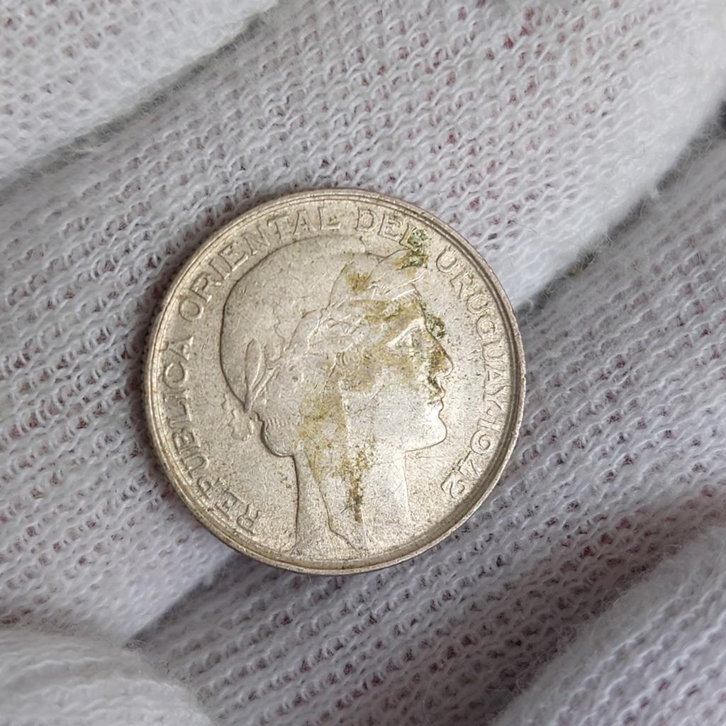 Munt / Uruguay / 20 Centesimos / 1942 / Zilver .720 / Prac., Ophalen of Verzenden, Zuid-Amerika, Losse munt, Zilver