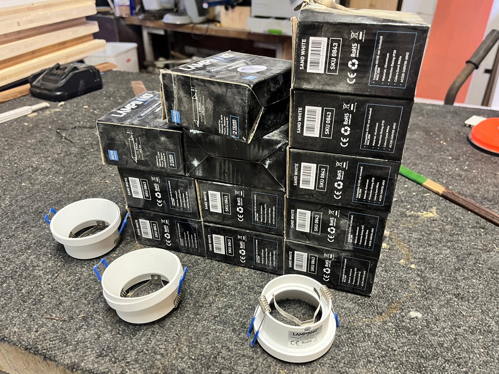15x Lampinno GU10 inbouwspots – wit – Ø75 mm – nieuw, Ophalen, GU10, Zo goed als nieuw, LED